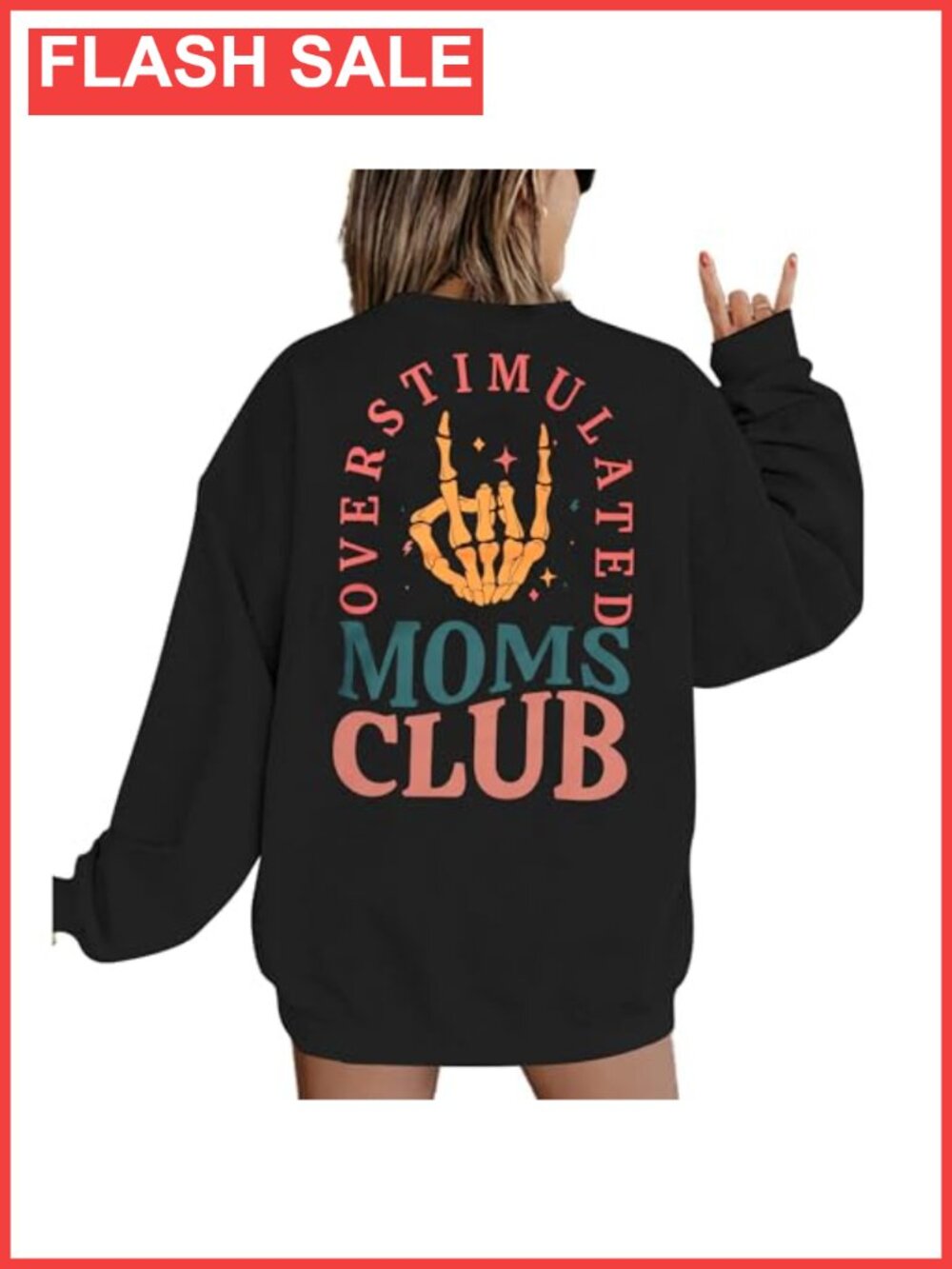 Oversized Mama Sweatshirt Crewneck Pullover Mom Life Graphic